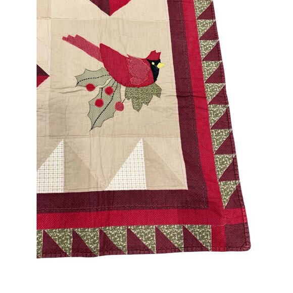 Christmas Winter Holiday Blanket Throw 52 x 62 Snowflake Cardinal Poinsettia - Picture 2 of 5